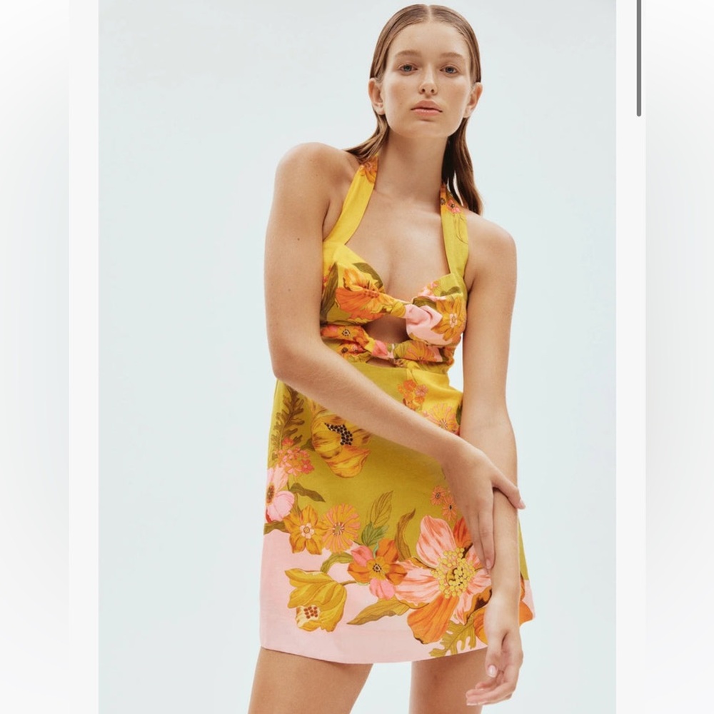 Alemais Silas Halter Mini Dress Size 6